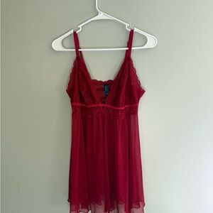 RACHEL Rachel Roy Vibrant Red Lace Chemise